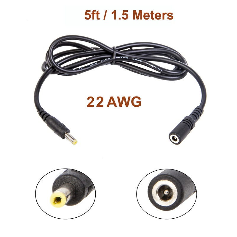 COOLM 5ft 4.0mm x 1.7mm Female to 4.0mm x 1.7mm Male Plug Extension Cable DC Power Adapter Cable 1.5 Meters (5 FT) - Image 4